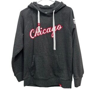 NBA Chicago Bulls Hoodie Sportiqe Apparel Gray Pullover Sweatshirt Womens Medium